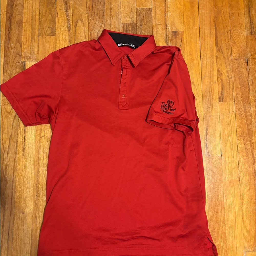 Travis Mathew Red Polo Shirt The First Tee Pasadena